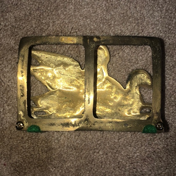 Vintage Solid Brass Napkin or Letter Holder - Picture 2 of 4